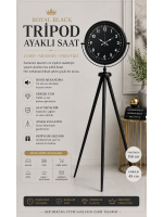 Royal Black Tripod Ayaklı Modern Tasarım Saat