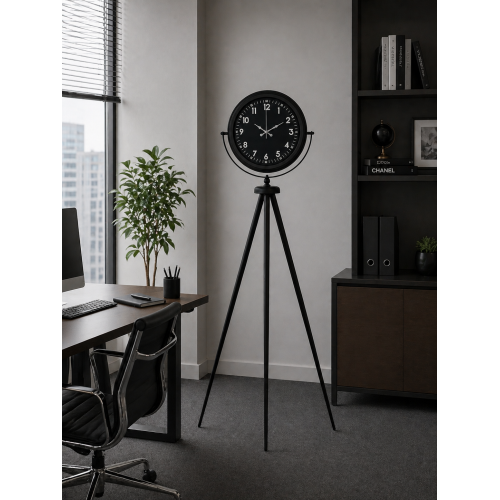 Royal Black Tripod Ayaklı Modern Tasarım Saat