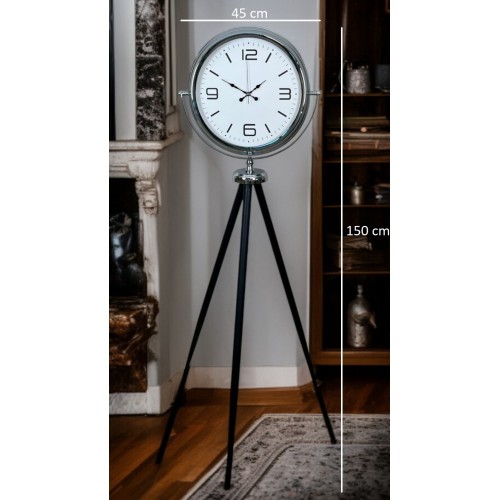 Krom Sade & Şık Tripod Ayaklı Saat