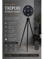 Siyah Zarafet Tripod Ayaklı Saat