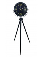 Gold Rakamlı Siyah Tripod Ayaklı Saat