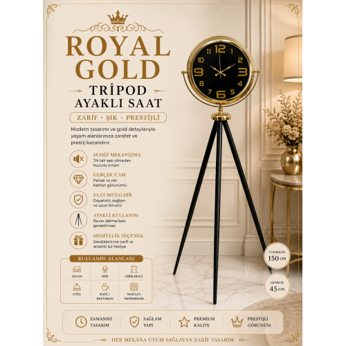 Royal Gold Tripod Ayaklı Saat