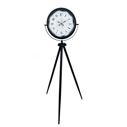 Siyah Desenli Şık Tripod Ayaklı Saat