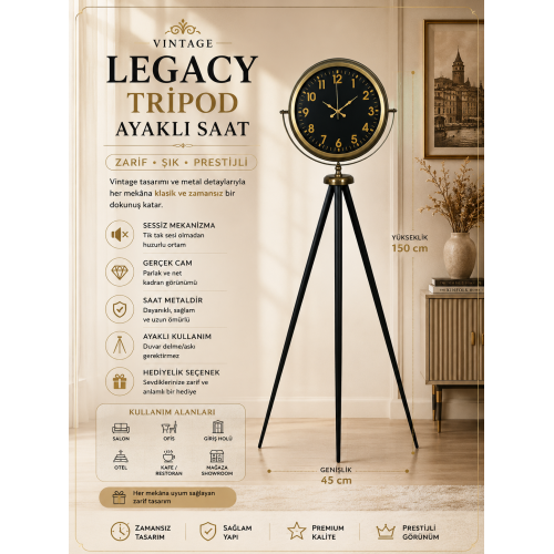 Black Legacy Eskitme Tripod Ayaklı Saat