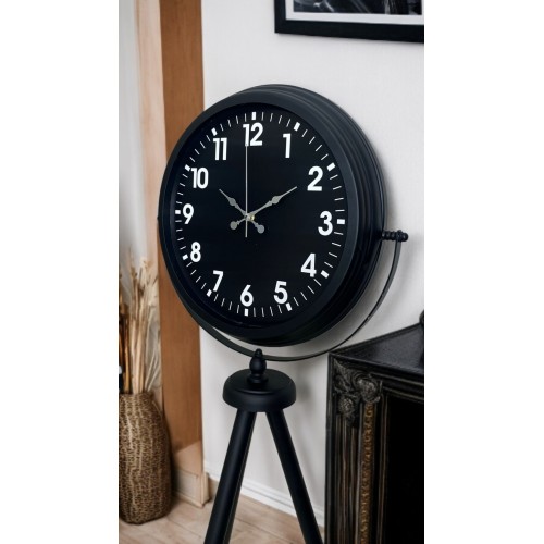 Siyah Asil Standart Stil Tripod Ayaklı Saat