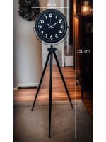 Siyah Asil Standart Stil Tripod Ayaklı Saat