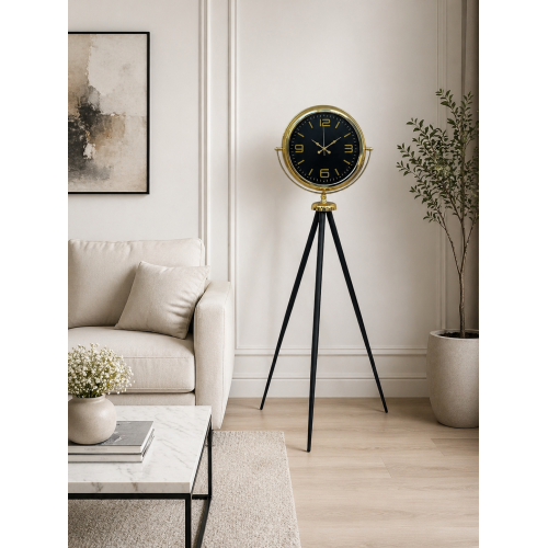 Gold Dekoratif Tasarım Tripod Ayaklı Saat