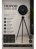 Sade Siyah Tripod Ayaklı Saat