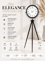 Black Elegance Tripod Ayaklı Saat