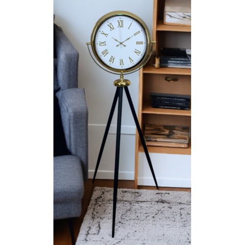 Gold Göz Alıcı Tripod Ayaklı Duvar Saati