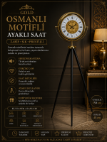 Gold Asalet Tripod Ayaklı Saat – Osmanlı Motifli