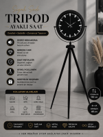 Siyah Lüks Sade Tripod Ayaklı Saat