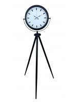 Siyah & Beyaz Saf Sade Tasarım Tripod Ayaklı Saat