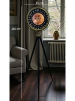 Eskitme 24 Saat Göstergeli Özel Tasarım Tripod Ayaklı Saat – 24 Saat Göstergeli Bakır Kadran