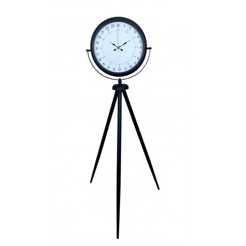 Siyah 24 Saat Göstergeli Özel Tasarım Tripod Ayaklı Saat