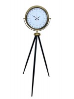 Gold 24 Saat Göstergeli Özel Tasarım Tripod Ayaklı Saat