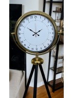 Gold 24 Saat Göstergeli Özel Tasarım Tripod Ayaklı Saat