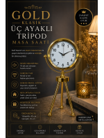 Gold Luxury Modern Üç Ayaklı Masa Saati
