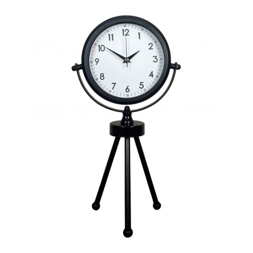 Prime Black Zarif Üç Ayaklı Metal Masa Saati
