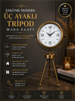 Eskitme Vintage Üç Ayaklı Masa Saati