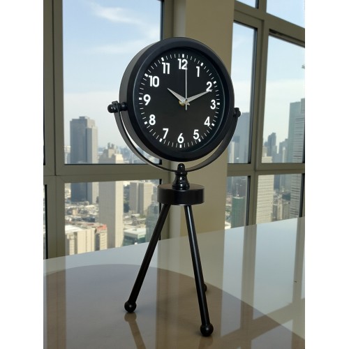 Black Luxury Modern Üç Ayaklı Metal Masa Saati