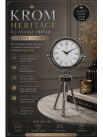 Silver Heritage Üç Ayaklı Krom Metal Masa Saati