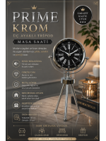 Prime Krom Üç Ayaklı Metal Masa Saati