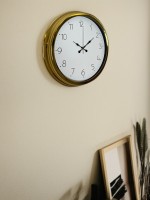 Elegance Gold 40 cm Metal Dekoratif Tasarım Duvar Saati