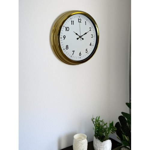 Classic White Gold 40 cm Metal Duvar Saati