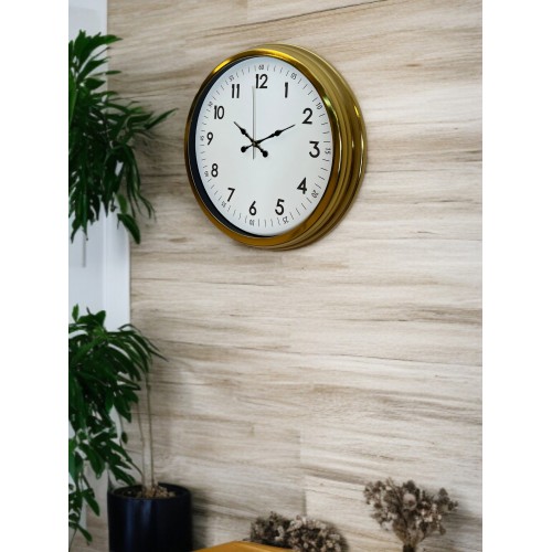 Classic White Gold 40 cm Metal Duvar Saati