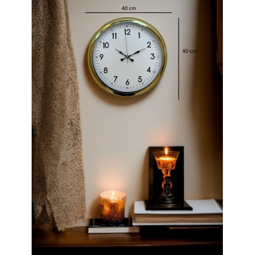 Classic White Gold 40 cm Metal Duvar Saati
