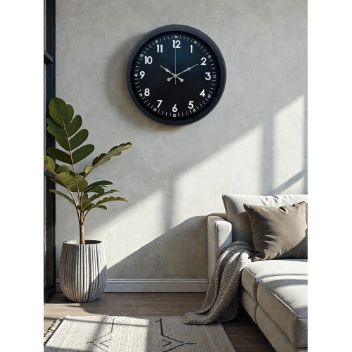 Pure Dark Black 40 cm Metal Duvar Saati