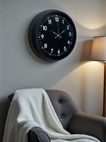 Pure Dark Black 40 cm Metal Duvar Saati