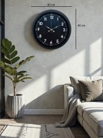Pure Dark Black 40 cm Metal Duvar Saati