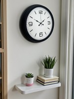 Sade & Şık Siyah 40 cm Metal Dekoratif Duvar Saati
