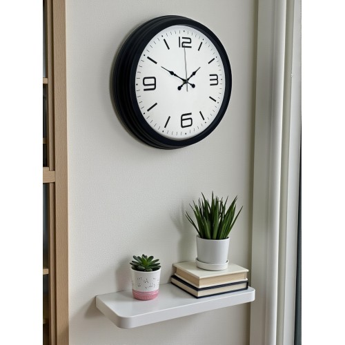 Sade & Şık Siyah 40 cm Metal Dekoratif Duvar Saati