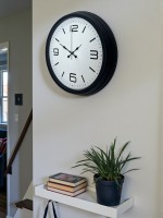 Sade & Şık Siyah 40 cm Metal Dekoratif Duvar Saati