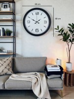 Sade & Şık Siyah 40 cm Metal Dekoratif Duvar Saati