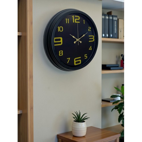 Prime Black 40 cm Metal Modern Tasarım Duvar Saati