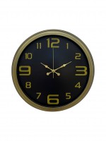 40 cm Metal Eskitme Vintage Duvar Saati – Modern Metal Altın Rakamlı
