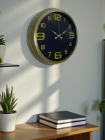 40 cm Metal Eskitme Vintage Duvar Saati – Modern Metal Altın Rakamlı