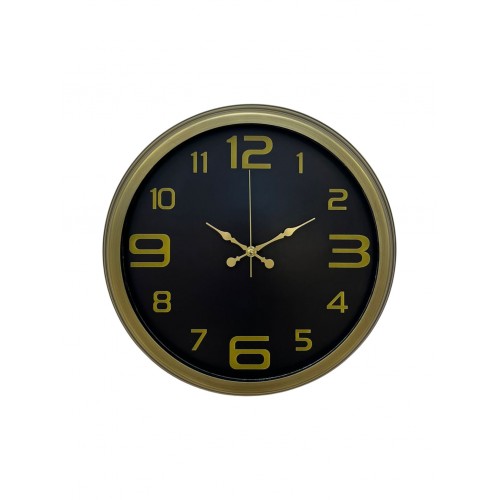 40 cm Metal Eskitme Vintage Duvar Saati – Modern Metal Altın Rakamlı