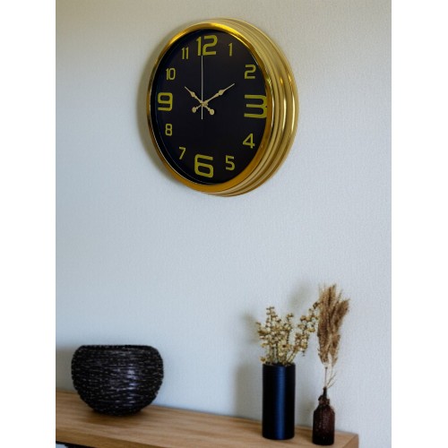 Elegance Gold Luxury 40 cm Metal Duvar Saati