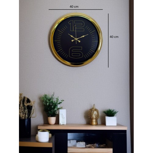 Elite Luxury Gold 40 cm Metal Duvar Saati