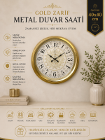 Gold Zarif 40 cm Metal Duvar Saati