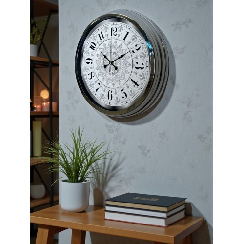 Asil Motif Krom 40 cm Metal Duvar Saati