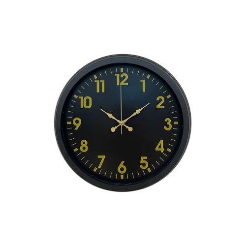 Siyah Standart 40 cm Metal Dekoratif Duvar Saati