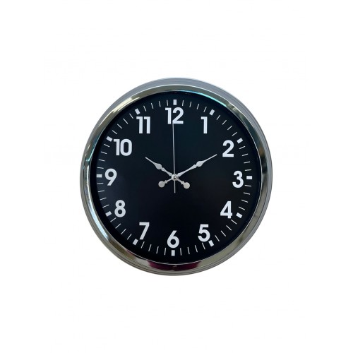 Modern 40 cm Metal Krom Standart Duvar Saati