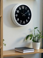White Pure Contrast 40 cm Metal Duvar Saati