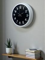 White Pure Contrast 40 cm Metal Duvar Saati